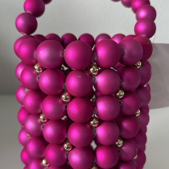 Pink Festive Beaded Bucket Bag - Picture 5 of 7